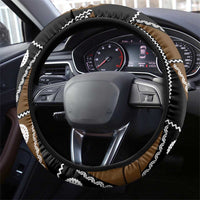 Fiji Brown Masi Pattern Steering Wheel Cover Fijian Tapa LT01 - Polynesian Pride