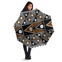 Fiji Brown Masi Pattern Umbrella Fijian Tapa LT01 - Polynesian Pride