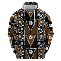 Fiji Brown Masi Pattern Zip Hoodie Fijian Tapa LT01 - Polynesian Pride