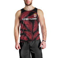Fiji Rugby Men Tank Top Flying Fijians Red Palm Tree Version LT01 - Polynesian Pride