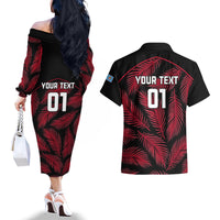 custom-fiji-rugby-couples-matching-off-the-shoulder-long-sleeve-dress-and-hawaiian-shirt-flying-fijians-red-palm-tree-version