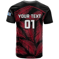 Custom Fiji Rugby T Shirt Flying Fijians Red Palm Tree Version LT01 - Polynesian Pride