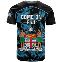 Fiji Rugby T Shirt Flying Fijians Blue Palm Tree Version LT01 - Polynesian Pride