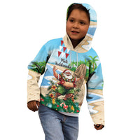 Hawaii Christmas Santa Claus Kid Hoodie Mele Kalikimaka Tropical Beach