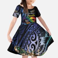 Personalised Polynesian Memorial Family Matching Puletasi and Hawaiian Shirt As Long As I Breathe You'll Be Remembered LT01 Daughter's Dress Colorful - Polynesian Pride