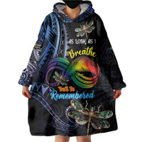 Personalised Polynesian Memorial Wearable Blanket Hoodie As Long As I Breathe You'll Be Remembered