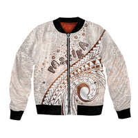 Pasifika Festival Bomber Jacket Vintage Tribal Pattern LT01 Unisex Brown - Polynesian Pride
