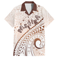 Pasifika Festival Family Matching Off Shoulder Short Dress and Hawaiian Shirt Vintage Tribal Pattern LT01 Dad's Shirt - Short Sleeve Brown - Polynesian Pride