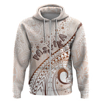 Pasifika Festival Hoodie Vintage Tribal Pattern LT01 Zip Hoodie Brown - Polynesian Pride