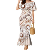 Pasifika Festival Mermaid Dress Vintage Tribal Pattern LT01 Women Brown - Polynesian Pride