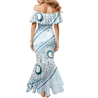 Pasifika Festival Family Matching Mermaid Dress and Hawaiian Shirt Tribal Pattern Blue Version LT01 - Polynesian Pride