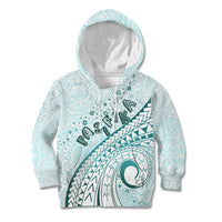 Pasifika Festival Kid Hoodie Tribal Pattern Teal Version LT01
