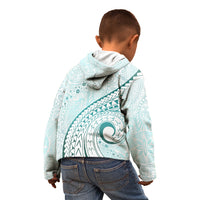 Pasifika Festival Kid Hoodie Tribal Pattern Teal Version LT01