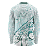Pasifika Festival Long Sleeve Shirt Tribal Pattern Teal Version LT01 - Polynesian Pride
