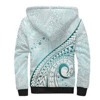 Pasifika Festival Sherpa Hoodie Tribal Pattern Teal Version LT01