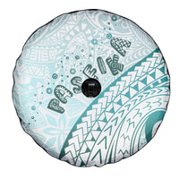 Pasifika Festival Spare Tire Cover Tribal Pattern Teal Version