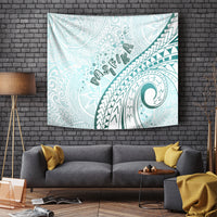 Pasifika Festival Tapestry Tribal Pattern Teal Version