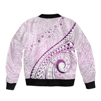 Pasifika Festival Bomber Jacket Tribal Pattern Lilac Version LT01 - Polynesian Pride