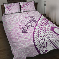 Pasifika Festival Quilt Bed Set Tribal Pattern Lilac Version