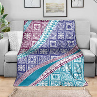 Hawaiian Quilt Pattern Blanket Purple Blue Color Mixed LT01 - Polynesian Pride