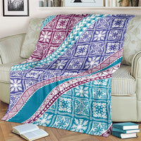 Hawaiian Quilt Pattern Blanket Purple Blue Color Mixed LT01 - Polynesian Pride