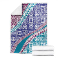 Hawaiian Quilt Pattern Blanket Purple Blue Color Mixed LT01 - Polynesian Pride