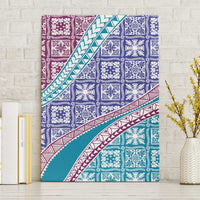 Hawaiian Quilt Pattern Canvas Wall Art Purple Blue Color Mixed LT01 Without Frame Purple - Polynesian Pride