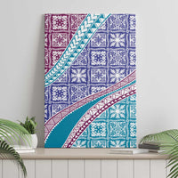 Hawaiian Quilt Pattern Canvas Wall Art Purple Blue Color Mixed LT01 - Polynesian Pride