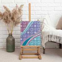 Hawaiian Quilt Pattern Canvas Wall Art Purple Blue Color Mixed LT01 - Polynesian Pride