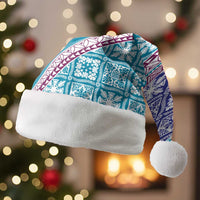 Hawaiian Quilt Pattern Christmas Santa Hat Purple Blue Color Mixed LT01 Without Fur Purple - Polynesian Pride