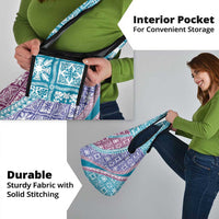 Hawaiian Quilt Pattern Grocery Bag Purple Blue Color Mixed - Polynesian Pride