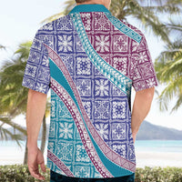 Hawaiian Quilt Pattern Hawaiian Shirt Purple Blue Color Mixed - Polynesian Pride