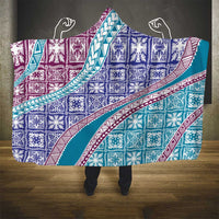 Hawaiian Quilt Pattern Hooded Blanket Purple Blue Color Mixed LT01 - Polynesian Pride