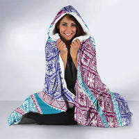 Hawaiian Quilt Pattern Hooded Blanket Purple Blue Color Mixed LT01 - Polynesian Pride