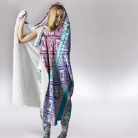 Hawaiian Quilt Pattern Hooded Blanket Purple Blue Color Mixed LT01 - Polynesian Pride