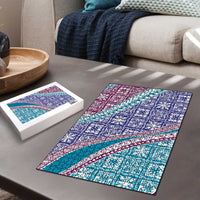 Hawaiian Quilt Pattern Puzzle Purple Blue Color Mixed LT01 - Polynesian Pride