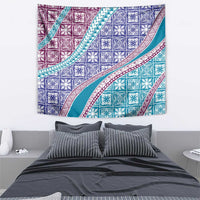 Hawaiian Quilt Pattern Tapestry Purple Blue Color Mixed LT01 - Polynesian Pride
