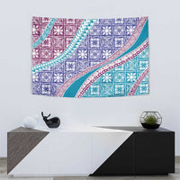 Hawaiian Quilt Pattern Tapestry Purple Blue Color Mixed LT01 - Polynesian Pride