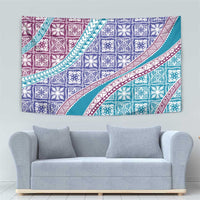 Hawaiian Quilt Pattern Tapestry Purple Blue Color Mixed LT01 - Polynesian Pride