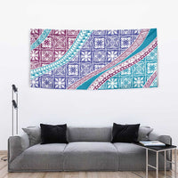 Hawaiian Quilt Pattern Tapestry Purple Blue Color Mixed LT01 - Polynesian Pride