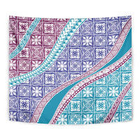 Hawaiian Quilt Pattern Tapestry Purple Blue Color Mixed LT01 - Polynesian Pride