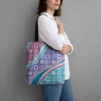 Hawaiian Quilt Pattern Tote Bag Purple Blue Color Mixed LT01 - Polynesian Pride