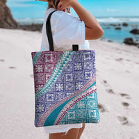 Hawaiian Quilt Pattern Tote Bag Purple Blue Color Mixed LT01 - Polynesian Pride