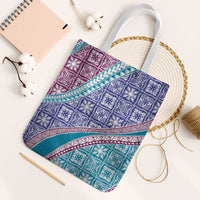 Hawaiian Quilt Pattern Tote Bag Purple Blue Color Mixed LT01 White Strap One Size Purple - Polynesian Pride