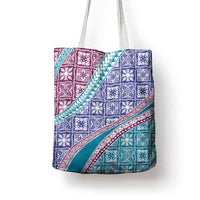 Hawaiian Quilt Pattern Tote Bag Purple Blue Color Mixed LT01 - Polynesian Pride