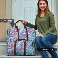 Hawaiian Quilt Pattern Travel Bag Purple Blue Color Mixed LT01 - Polynesian Pride