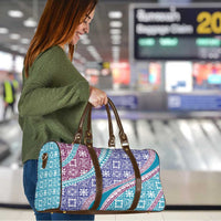 Hawaiian Quilt Pattern Travel Bag Purple Blue Color Mixed LT01 - Polynesian Pride