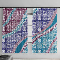 Hawaiian Quilt Pattern Window Curtain Purple Blue Color Mixed LT01 With Hooks Purple - Polynesian Pride