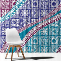 Hawaiian Quilt Pattern Window Curtain Purple Blue Color Mixed LT01 - Polynesian Pride