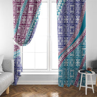 Hawaiian Quilt Pattern Window Curtain Purple Blue Color Mixed LT01 - Polynesian Pride